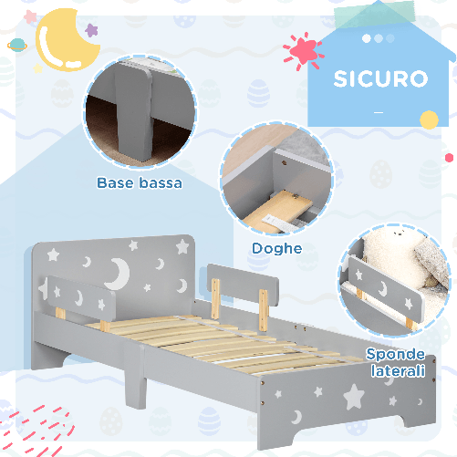 ZONEKIZ-Letto-per-Bambini-3-6-Anni-con-Motivi-a-Stelle-e-Luna-in-Pannelli-di-MDF-e-Truciolato-143x76x49-cm