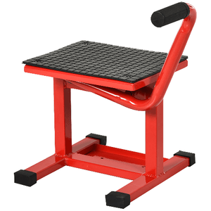 DURHAND Cavalletto Alzamoto in Acciaio max 150kg con Superficie in Gomma e Manovella, 48x34x43 cm, Rosso