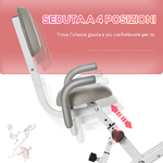 HOMCOM-Cyclette-Pieghevole-2-in-1-Resistenza-Magnetica-Regolabile-Bici-da-Fitness-con-Sensore-di-Frequenza-Cardiaca-Elastici-per-Braccia---Rosa