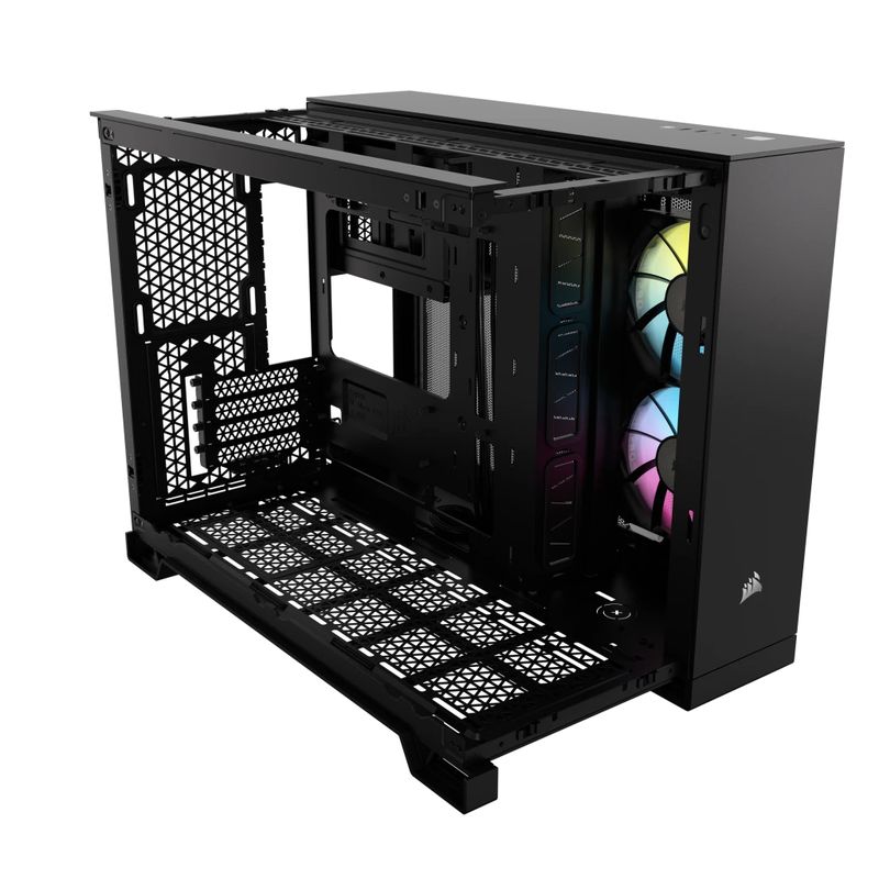 Corsair-2500X-RGB-Micro-Tower-Nero--Corsair-2500X-RGB-Dual-Chamber-Gaming-Case-w--Glass-Side---Front-Micro-ATX-2x-RGB-Fa