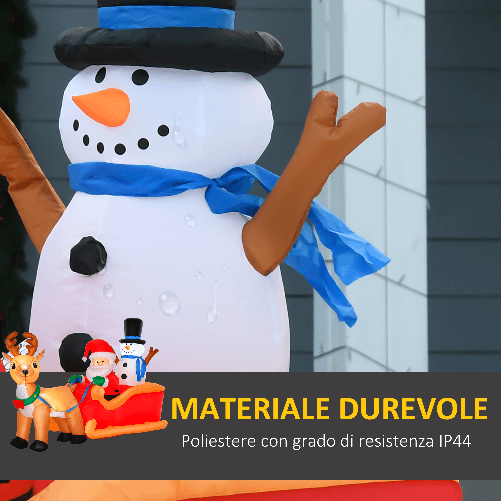 HOMCOM-Babbo-Natale-Gonfiabile-con-Slitta-Renna-Pupazzo-di-Neve-e-Luci-LED-Decorazione-Natalizia-da-Esterno-200x80x128cm