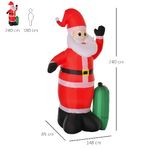 HOMCOM-Babbo-Natale-Gonfiabile-Luminoso-240cm-con-Sacchetto-Regalo-Luci-LED-Decorazione-Natalizia