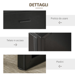 HOMCOM-Comodino-Moderno-Set-2-Pezzi-con-Cassetto-e-Ripiano-Aperto-per-Camera-da-Letto-e-Soggiorno-in-MDF-e-Acciaio-45x40x60cm-Nero