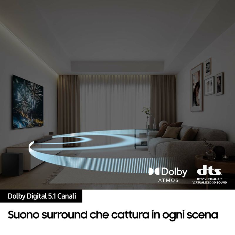 Samsung-HW-B750D-ZF-Serie-B-Soundbar-5.1-Canali-6-Speaker-Wireless-Dolby-Alexa-e-Google-Assistant-colore-Black