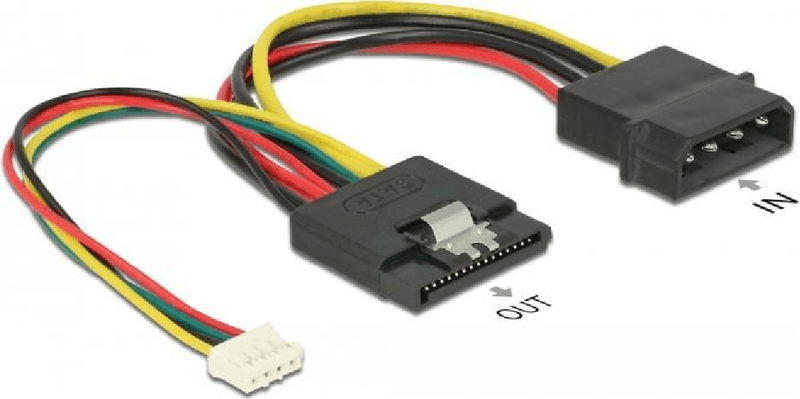 DeLOCK---Netzteil---interne-Stromversorgung-4-polig-bis-4-Pin-Mini-Stromversorgungsstecker-SATA-Leistung---15-cm