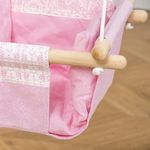 Outsunny-Seggiolino-Altalena-per-Bambini-in-Tessuto-e-Legno-con-Cuscino-40x40x180cm-Rosa