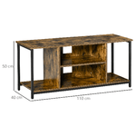 HOMCOM-Mobile-TV-da-Salotto-in-Stile-Industriale-Legno-e-Acciaio-110x40x50cm