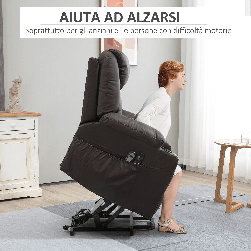 HOMCOM-Poltrona-Alzapersona-Reclinabile-fino-a-135°-con-Portabicchieri-Telecomando-e-Poggiapiedi-88x92x106-cm-Marrone