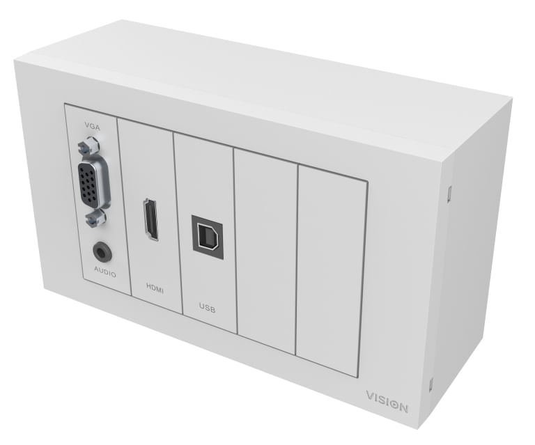 Vision-TC3-PKPK10MCABLES-cassetta-di-scarico-Bianco--VISION-Techconnect-Modular-AV-Faceplate---LIFETIME-WARRANTY---Wall-