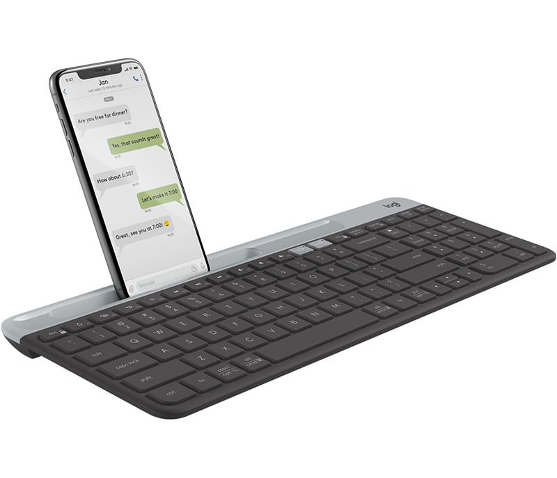 Logitech-Slim-Multi-Device-Wireless-Keyboard-K580-tastiera-RF-senza-fili--Bluetooth-Nordic-Grafite