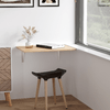 HOMCOM-Tavolino-a-Muro-Pieghevole-Salvaspazio-in-MDF-e-Telaio-in-Metallo-per-Cucina-Salotto-Color-Legno-60x40x20cm