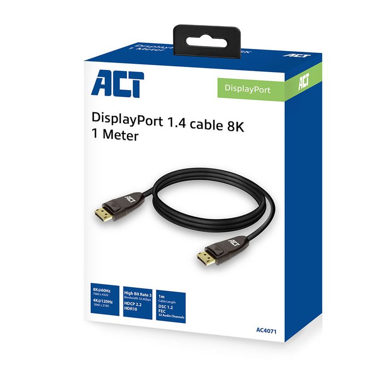 Cavo-DisplayPort-ACT-AC4071-1-m-Nero