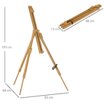 Vinsetto-Cavalletto-per-Pittura-Salvaspazio-in-Legno-di-Faggio-con-Altezza-e-Angolazione-Regolabile-93x84x183-cm