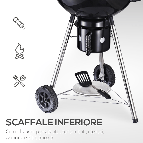 Outsunny-Barbecue-in-Ghisa-con-2-Ruote-e-2-Griglie-|-Coperchio-con-Termometro-Valvola-e-Ripiano-Inferiore-|-50x63x94cm