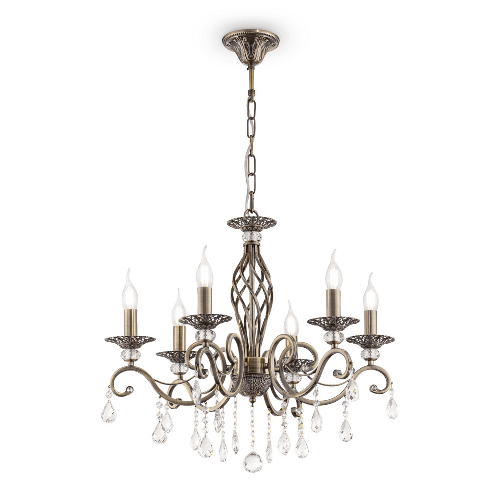 Lampadario-Classico-Grace-Metallo-Ottone-6-Luci