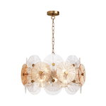 Lampadario-Contemporaneo-Aster-Metallo-Oro-8-Luci-Con-Diffusore-In-Vetro