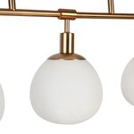 Lampadario-Sospensione-Erich-Metallo-Oro-Rosa-5-Luci-E-Diffusori-Bianchi