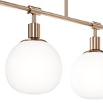 Lampadario-Sospensione-Erich-Metallo-Oro-Rosa-5-Luci-E-Diffusori-Bianchi