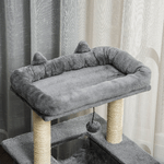 PawHut-Albero-Tiragraffi-con-Corde-Sisal-Casetta-e-Amaca-Rivestimento-Peluche-e-Feltro-Altezza-100cm-Grigio