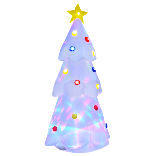 HOMCOM-Albero-di-Natale-Bianco-Gonfiabile-Gigante-e-Impermeabile-con-Luci-a-LED-per-Esterni---Bianco