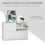 HOMCOM-Scarpiera-Salvaspazio-in-Legno-per-Camera-e-Ingresso-Capacita-24-Scarpe-120x24x81cm-Bianco