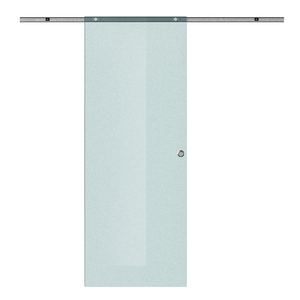 HOMCOM Porta Scorrevole in Vetro Smerigliato con Binario in Alluminio per Bagno Cucina Studio Vetro 205cm