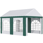 Outsunny-Tendone-da-Giardino-4x3m-per-12-Persone-con-Doppio-Ingresso-Bianco-e-Verde