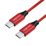 2direct Logilink - Cavo USB - Da USB-C (M) a USB-C (M) - USB 2.0 - 5 V - 3 A - 1 m - rosso RAL 3024 (CU0156)