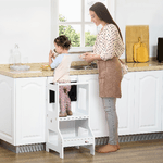 HOMCOM-Scala-Montessori-2-in-1-in-MDF-Staccabile-con-Sgabello-Lavagna-Inclusi-per-Bambini-3-6-Anni-Bianco