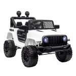 HOMCOM-Macchina-Elettrica-per-Bambini-Jeep-Fuoristrada-con-Telecomando-e-2-Velocita-100x65x72-cm-Bianco