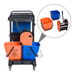 HOMCOM-Carrello-Pulizie-Professionale-Multiuso-con-2-Secchi-Capacita-18L-e-Ruote-Blu