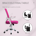 Vinsetto-Sedia-da-Ufficio-Ergonomica-con-Braccioli-e-Supporto-Lombare-Poltrona-Ufficio-Girevole-e-Altezza-Regolabile-in-Tessuto-Rosa