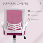 Vinsetto-Sedia-da-Ufficio-Ergonomica-con-Braccioli-e-Supporto-Lombare-Poltrona-Ufficio-Girevole-e-Altezza-Regolabile-in-Tessuto-Rosa