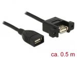 DeLOCK---Cavo-USB---Da-USB--W--a-USB--W--montabile-a-pannello---USB-2.0---50-cm---Nero