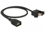 DeLOCK---Cavo-USB---Da-USB--W--a-USB--W--montabile-a-pannello---USB-2.0---50-cm---Nero