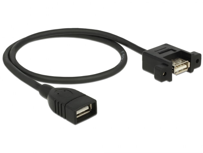 DeLOCK---Cavo-USB---Da-USB--W--a-USB--W--montabile-a-pannello---USB-2.0---50-cm---Nero