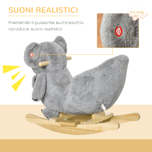 HOMCOM-Dondolo-Koala-per-Bambini-18-36-Mesi---Grigio