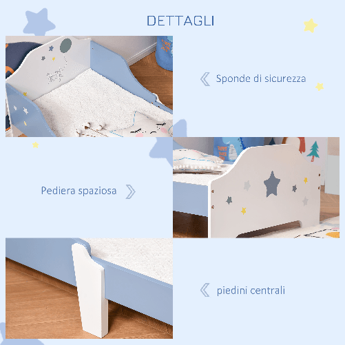 HOMCOM-Letto-Basso-per-Bambini-e-Bambine-di--3-Anni-con-Sponde-Lettino-Blu-e-Bianco-143-x-74-x-59-cm