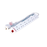 Micro Connect 6-way UK Surge Protected - Power Strip 5M White 6-way UK - Surge Protected Power Strip 5M White