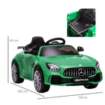 HOMCOM-Macchinina-per-Bambini-Elettrica-12V-con-Licenza-Mercedes-AMG-GTR-Velocita-3-5km-h-Telecomando-Luci-e-Suoni-Verde