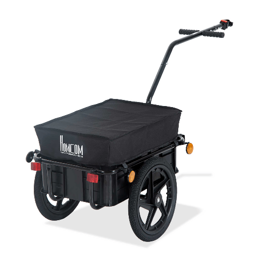 HOMCOM-Rimorchio-Carrello-per-Bicicletta-Porta-Oggetti-in-Acciaio-144x59x80cm