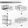 PawHut-Recinto-per-Conigli-e-Porcellini-d-India-Modulabile-con-Accessori-Montaggio-105x70x35cm---Nero