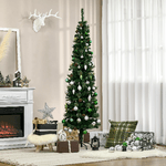 HOMCOM-Albero-di-Natale-Alto-195cm-Realistico-con-Pigne-Decorative-e-556-Rami-Verde