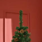 HOMCOM-Albero-di-Natale-Alto-195cm-Realistico-con-Pigne-Decorative-e-556-Rami-Verde