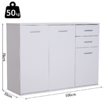 HOMCOM-Armadietto-da-Ufficio-3-Armadietti-2-Cassetti-Legno-106x35x76cm-Bianco