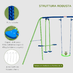 Outsunny-Set-Altalene-da-Giardino-per-4-Bambini-1-Altalena-Doppia-e-2-Altalene-Singole-Capacita-di-peso-45kg--Altalena--180kg--Totale--280x140x178cm