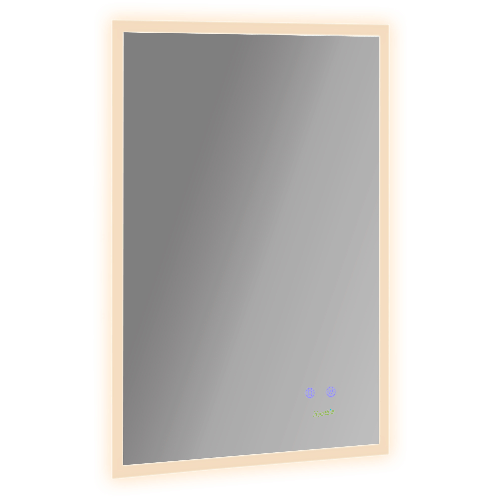 kleankin-Specchio-Bagno-con-Luce-LED-Funzione-Anti-Appannamento-e-Tasti-Touch-70x50cm-Argento