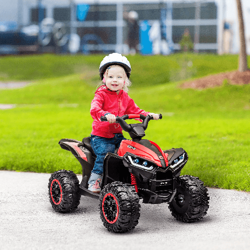 HOMCOM-Quad-Elettrico-per-Bambini-12V-2-Velocita-Ruote-Larghe-con-Sospensioni-e-Fari-LED-Eta-3-5-Anni-Rosso