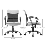 Vinsetto-Poltrona-da-Ufficio-in-Tessuto-Grigio-Sedia-Girevole-ed-Ergonomica-per-Scrivania-60-x-66-x-91-101cm