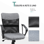 Vinsetto-Poltrona-da-Ufficio-in-Tessuto-Grigio-Sedia-Girevole-ed-Ergonomica-per-Scrivania-60-x-66-x-91-101cm